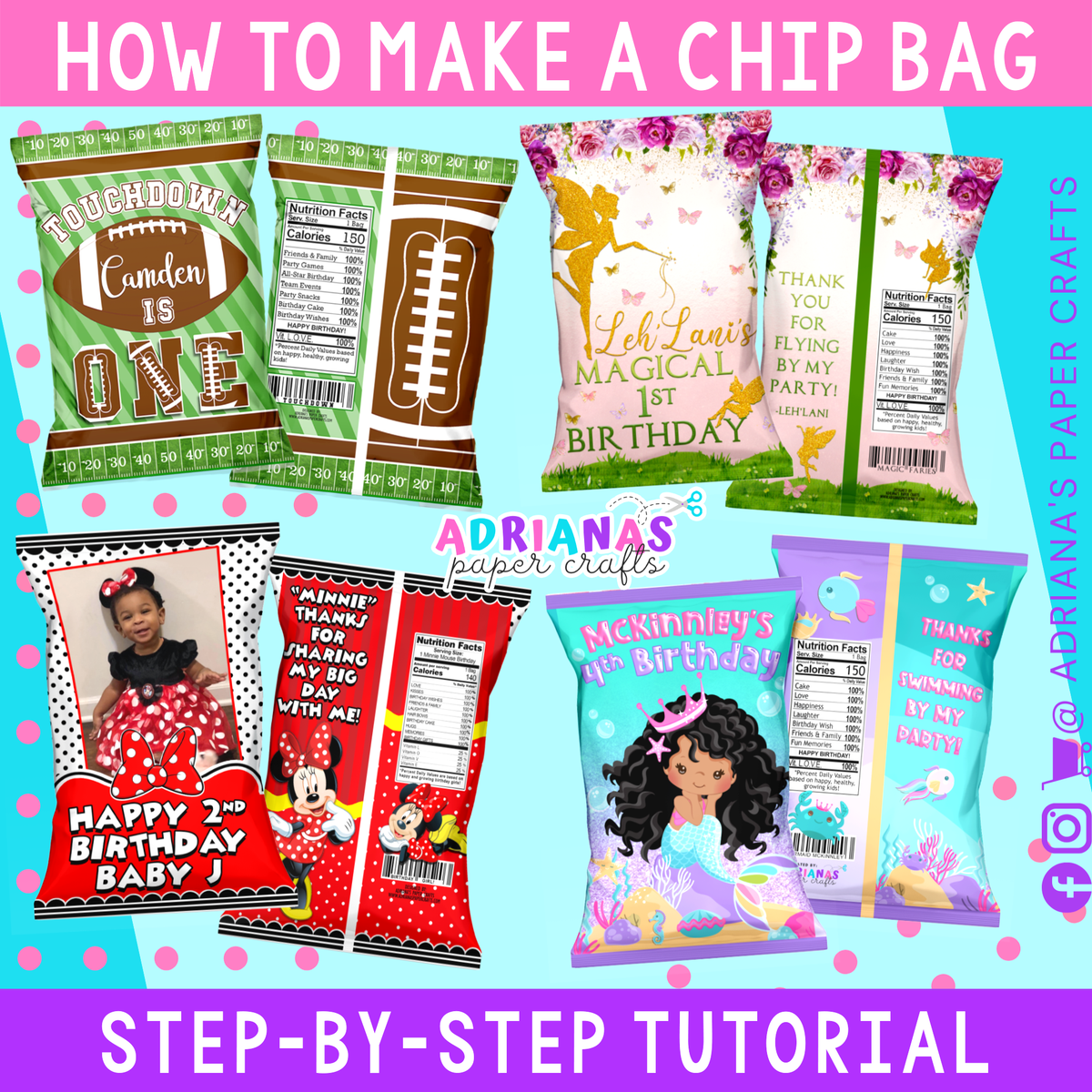 Editable The big one Chip Bag Wrapper