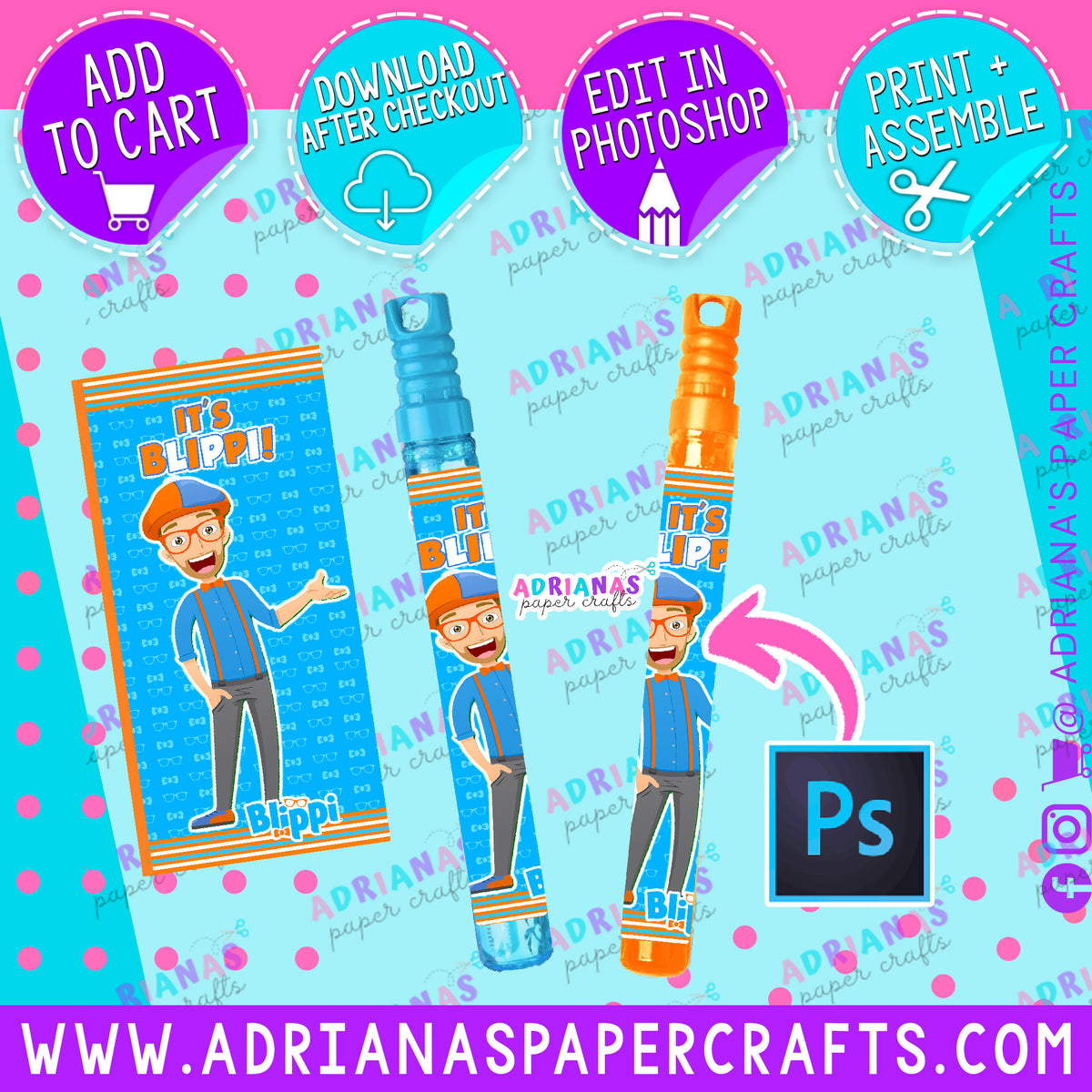 Editable Bubble Wand Design File Adriana's Paper Crafts