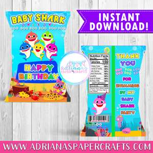 Baby Shark Chip Bag - INSTANT DOWNLOAD!