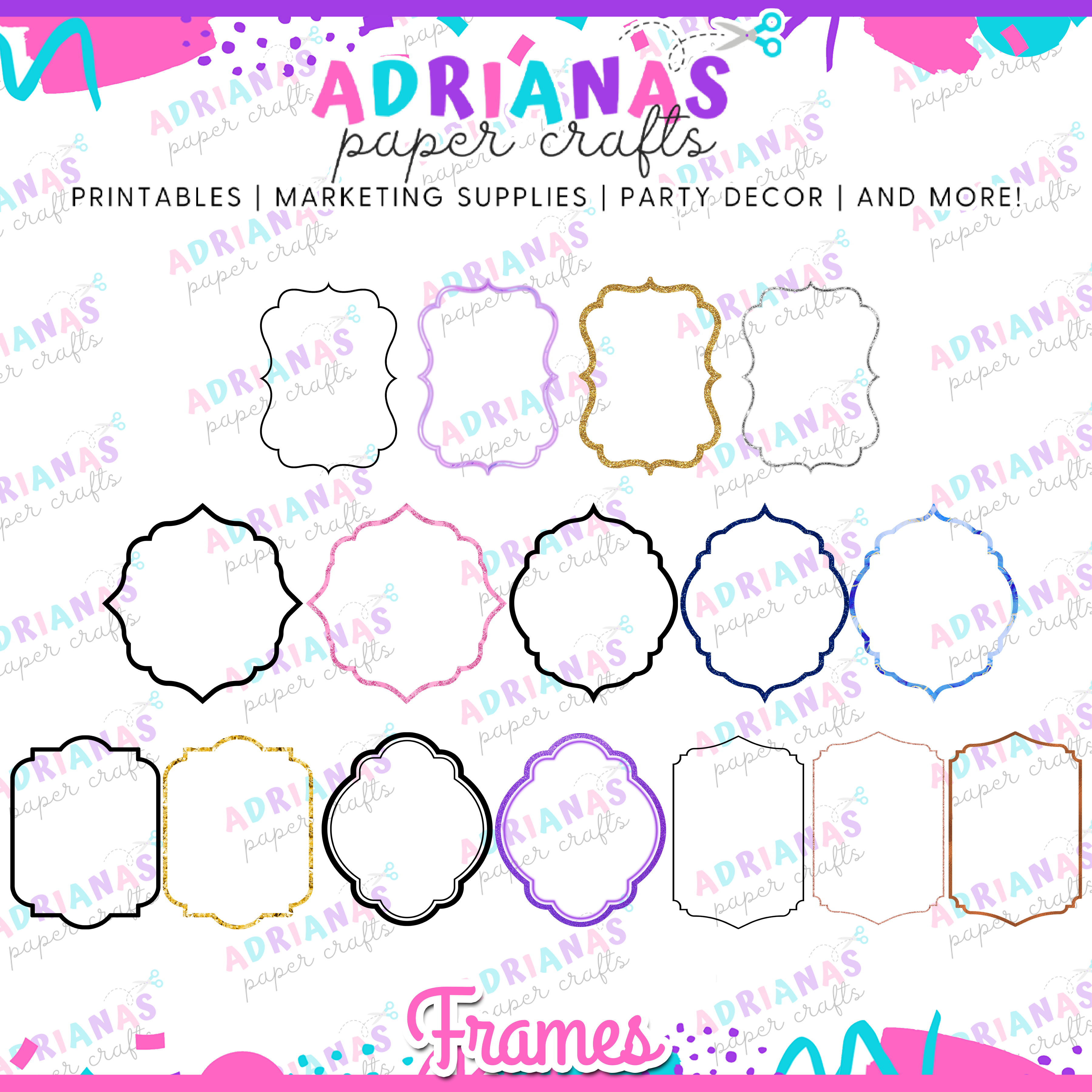 Digital Ornate Frames - Instant Download