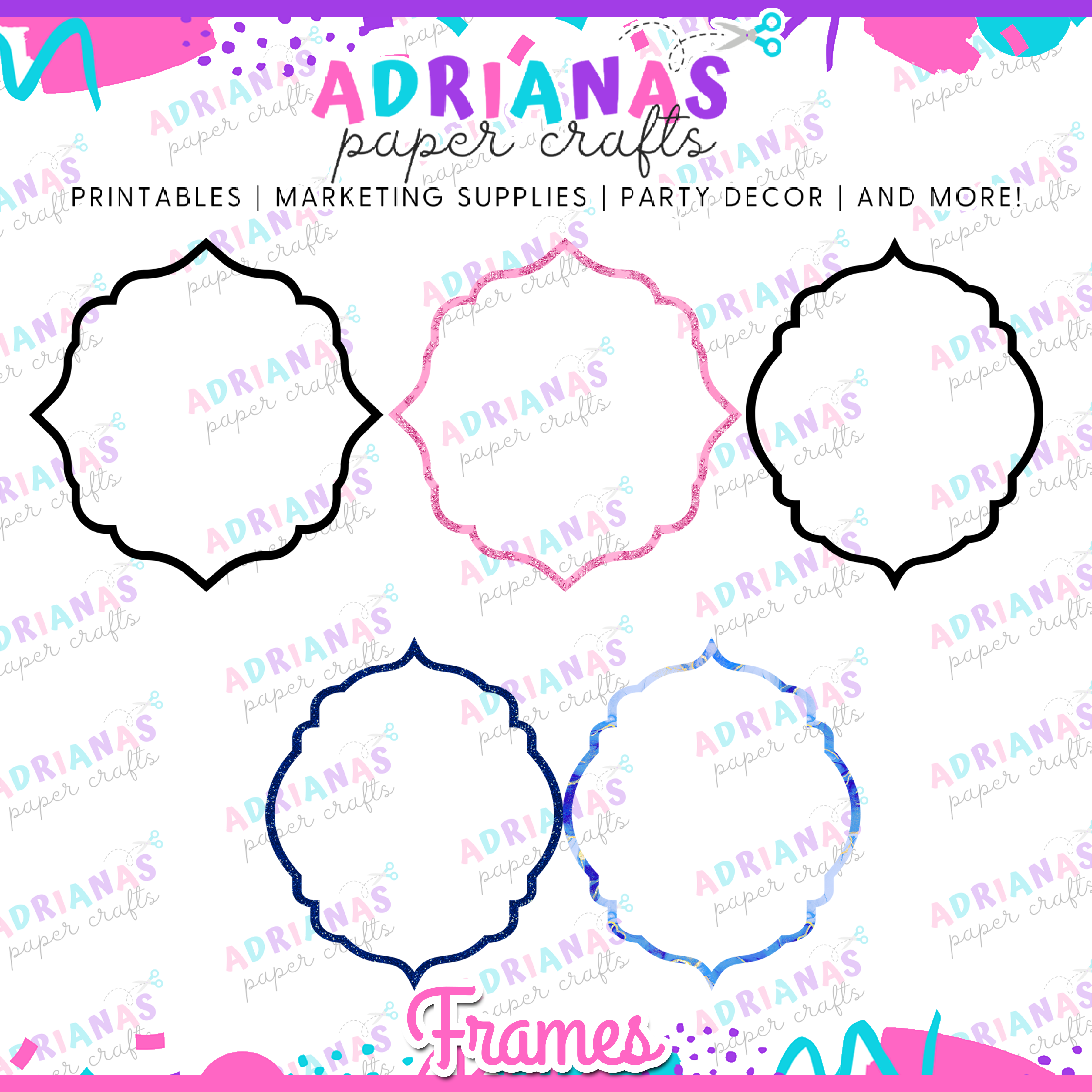 Digital Ornate Frames - Instant Download