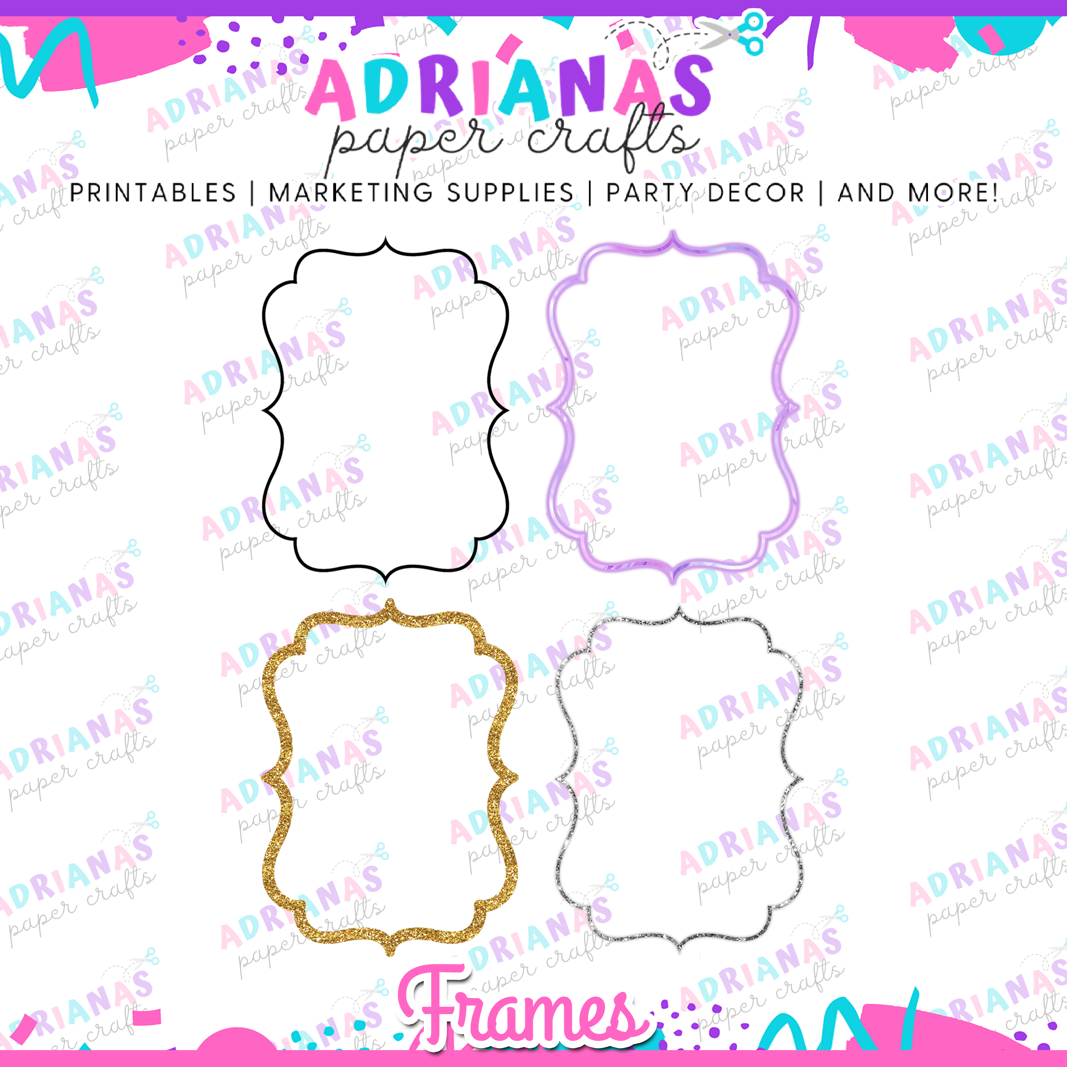 Digital Ornate Frames - Instant Download