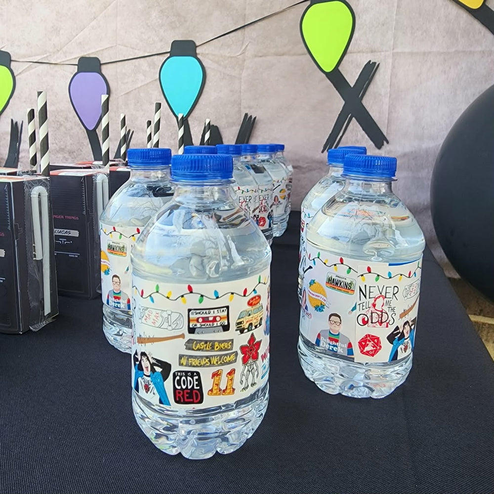 Stranger Things Inspired Water Bottle Label Design - Instant Download