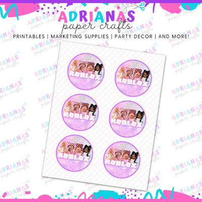 Roblox Girls Digital Round Label - Instant Download - Use for stickers, cupcake toppers, etc