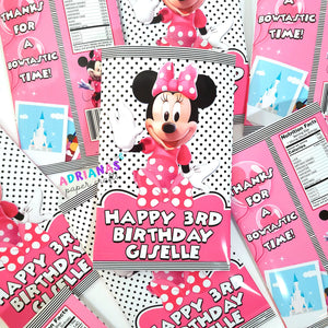 Editable Minnie Mouse Chip Bag Design - Canva