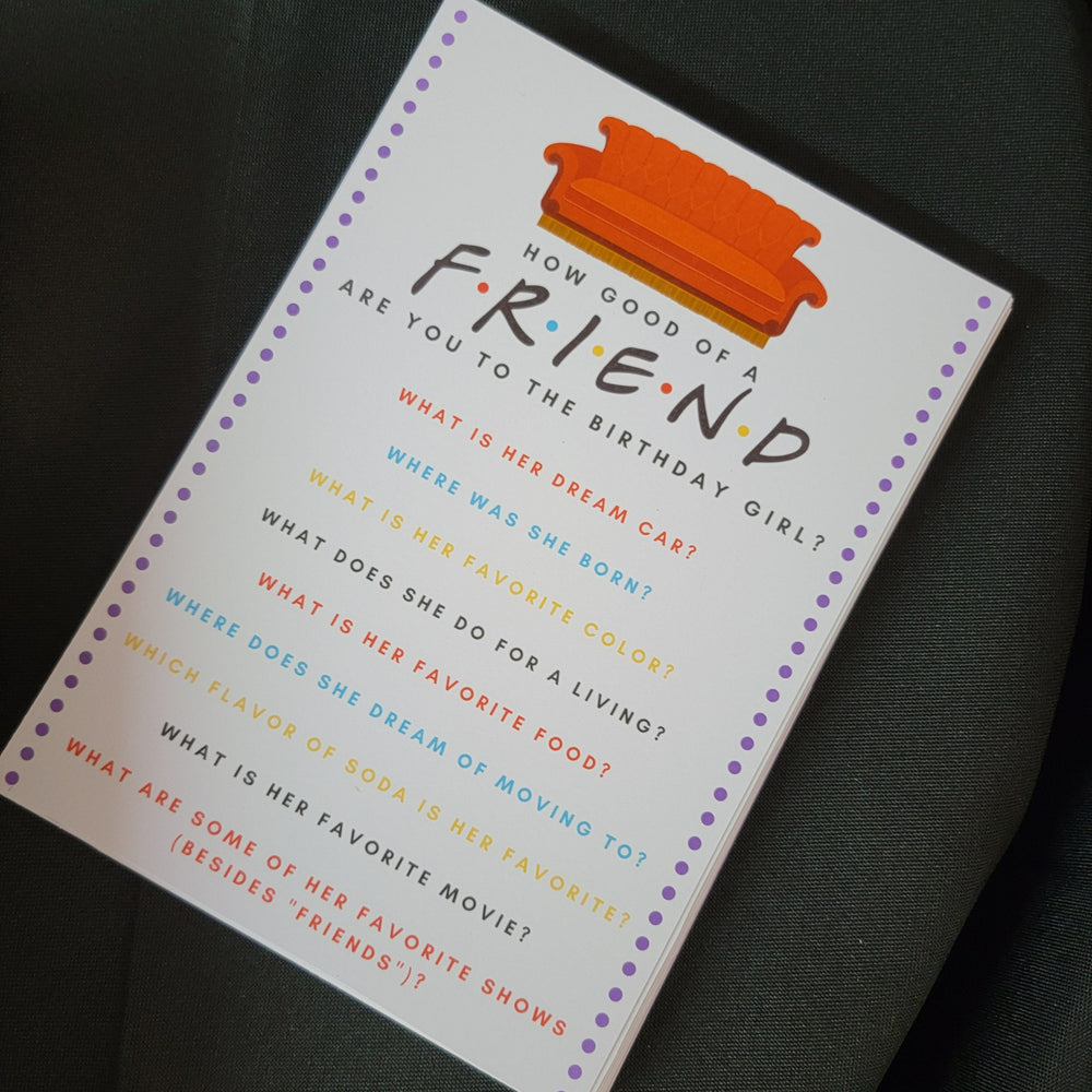 Editable FRIENDS Game Cards - Pack of 3
