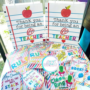 Editable Teacher Appreciation Bag Label Design - Canva File