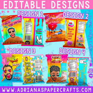 Editable Bad Bunny Chip Bag PS File - Design 3