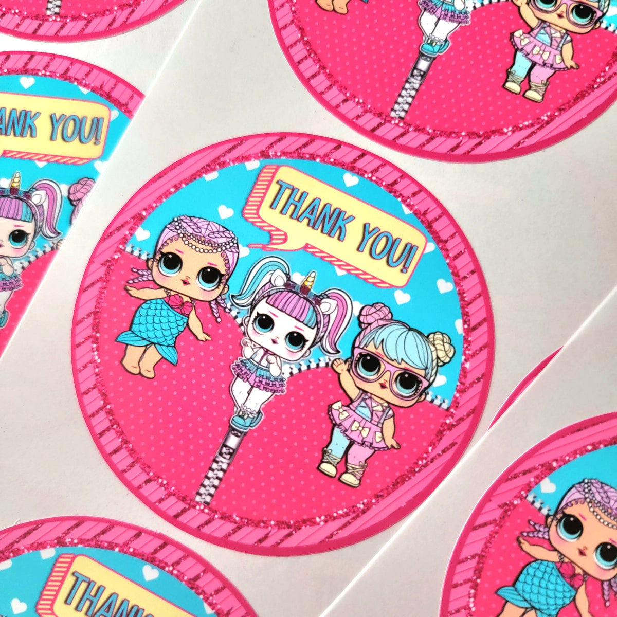 Lol Surprise Party Thank You Round Stickers – Adriana's Paper Crafts