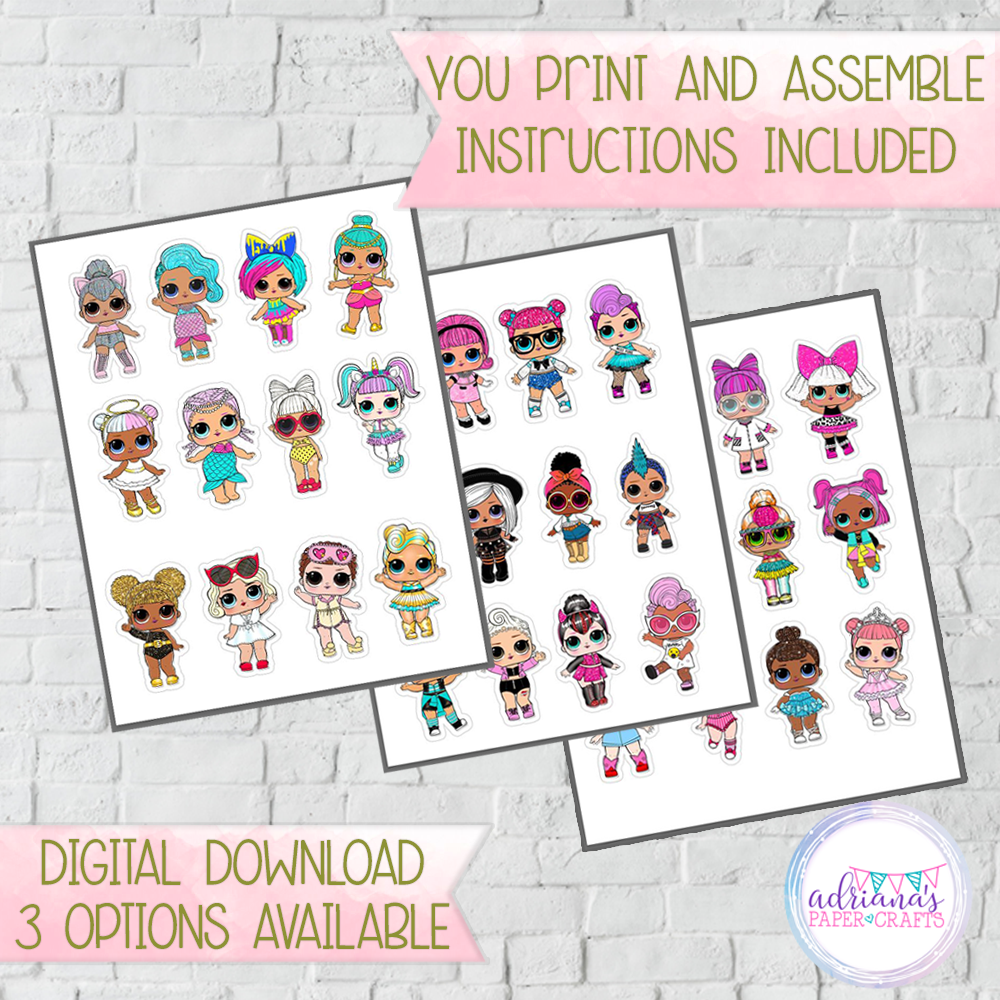Printable Lol Dolls Cupcake Toppers