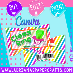 Editable Teacher Appreciation Ring Pop Design - Canva File