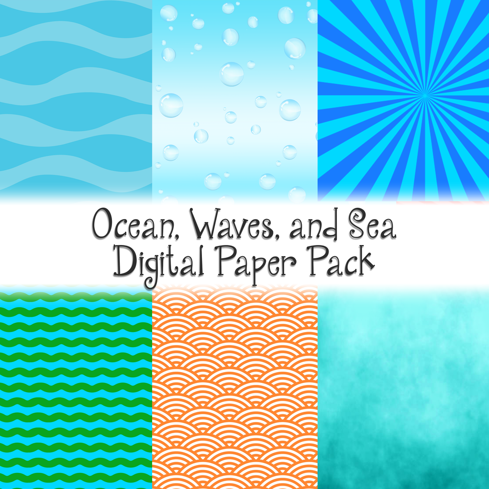 Ocean, Waves, & Sea - Digital Paper Pack