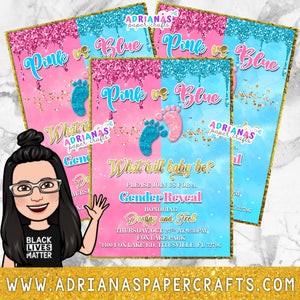 Glam Gender Reveal Invitation