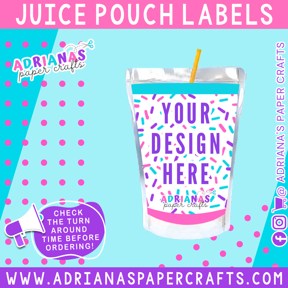 Juice Pouch Labels - Set of 12