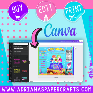 Editable (In Canva) Baby Shark (Boy) Chip Bag Design