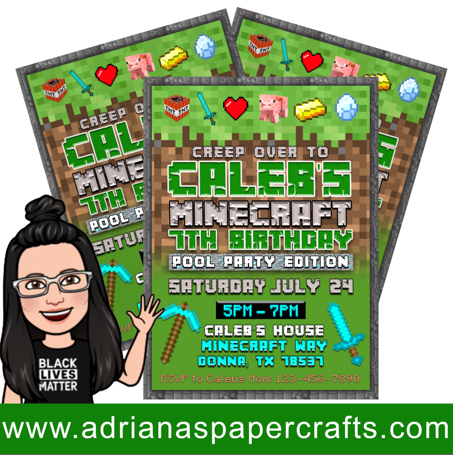 Minecraft Diy Printable Invitation