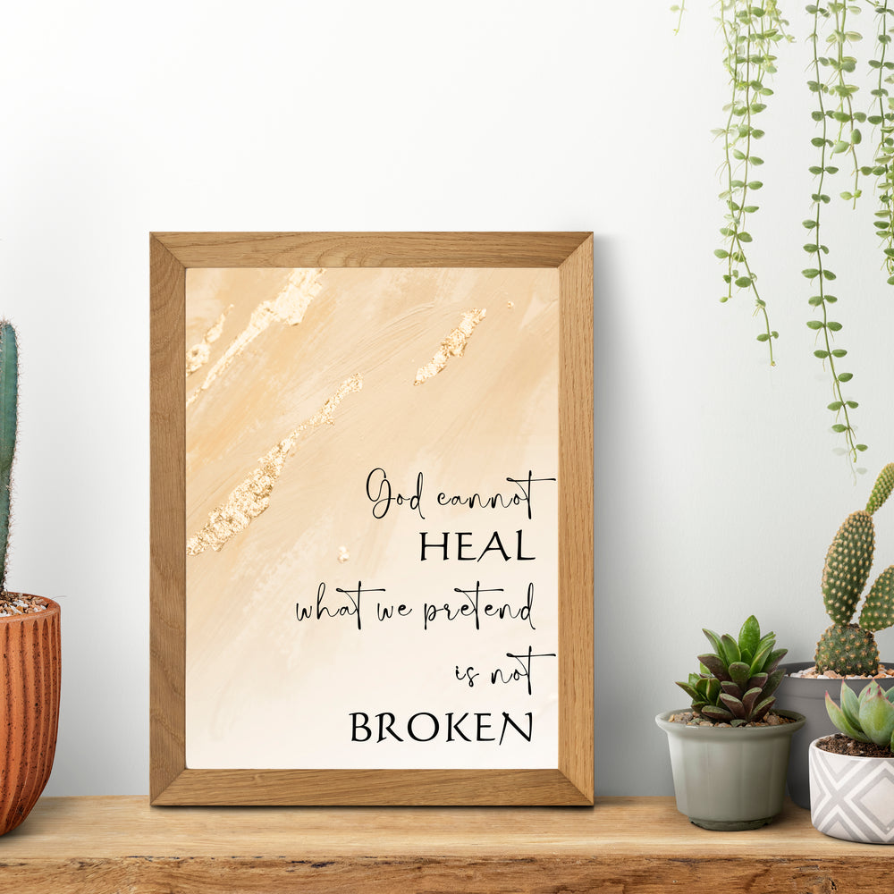 Printable Wall Art - God Heals Quote - 16x20 - Instant Download