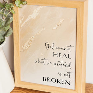 Printable Wall Art - God Heals Quote - 8x10 - Instant Download