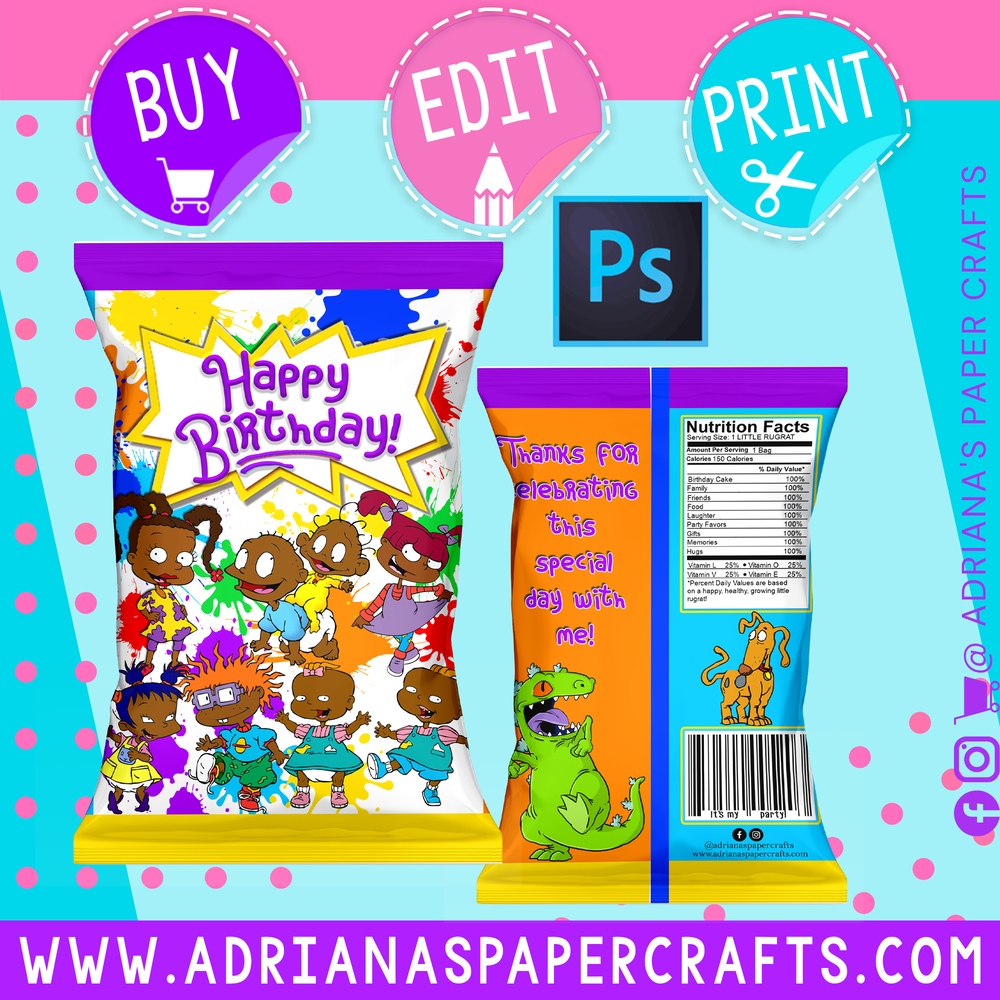 Editable AA Rugrats Chip Bag Design - Photoshop File