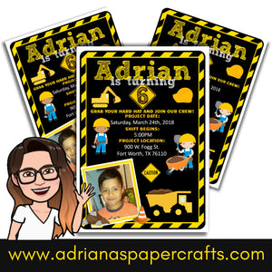 Construction Party Invitation