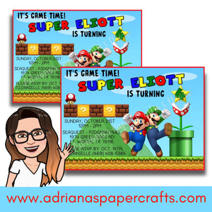 Super Mario Bros Invitation