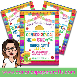 Taco Fiesta Gender Reveal Invitation