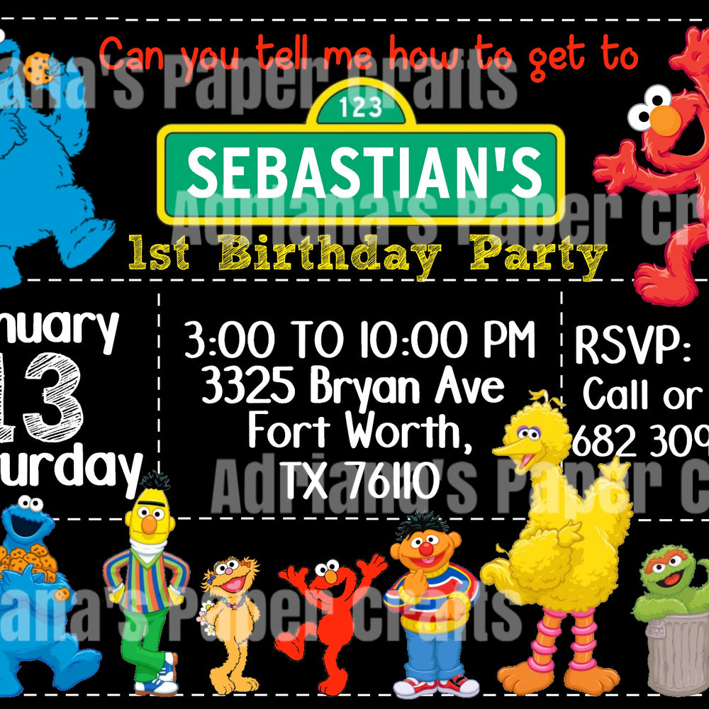 Sesame Street Invitation