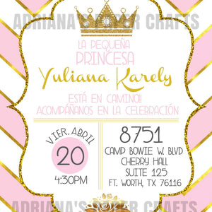 Gold and Pink Princess Invitation