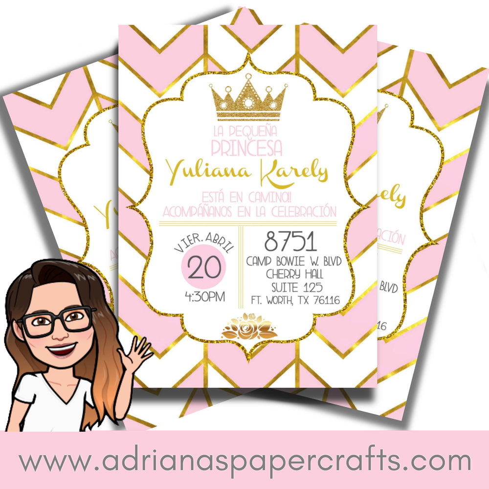 Gold and Pink Princess Invitation