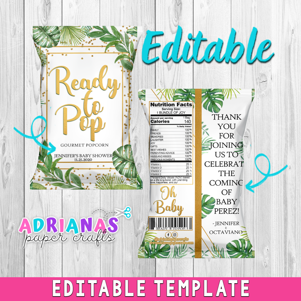 Editable Ready to Pop Chip Bag