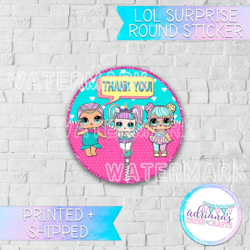 Lol Surprise Party Thank You Round Stickers