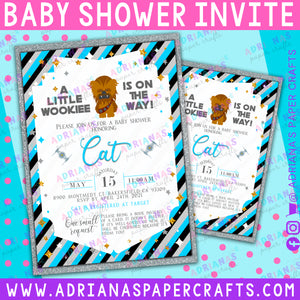 Baby Boy Wookie Star Wars Invitation