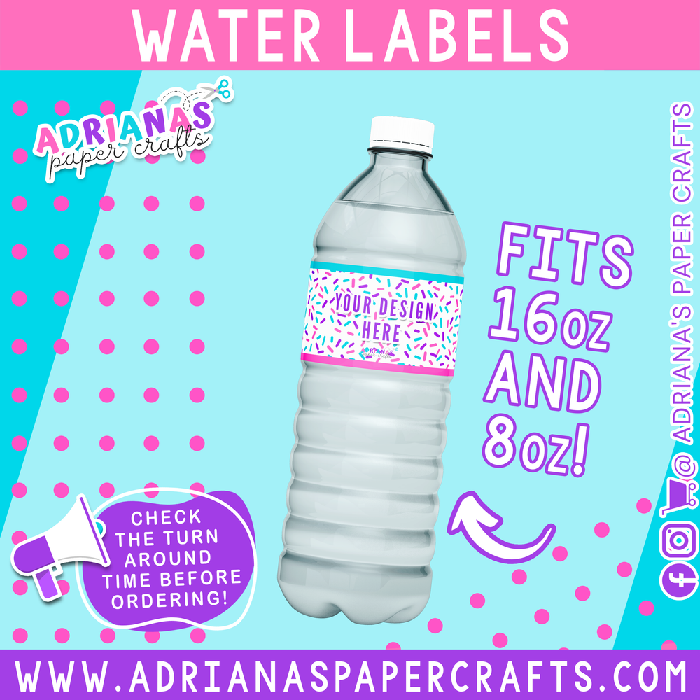 Water Bottle Labels - Set of 10