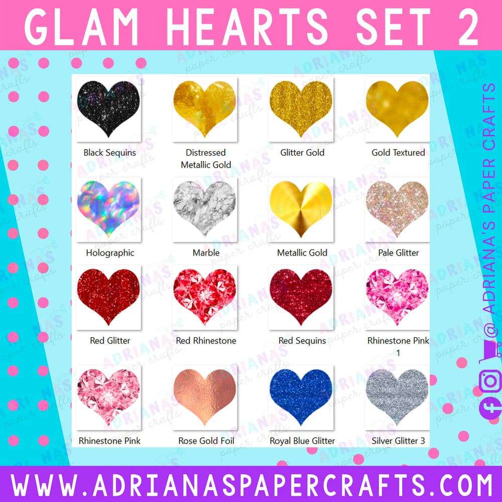 Glam Hearts Clipart Collection 2