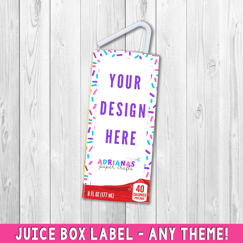 Printable Juice Box Wrapper Design