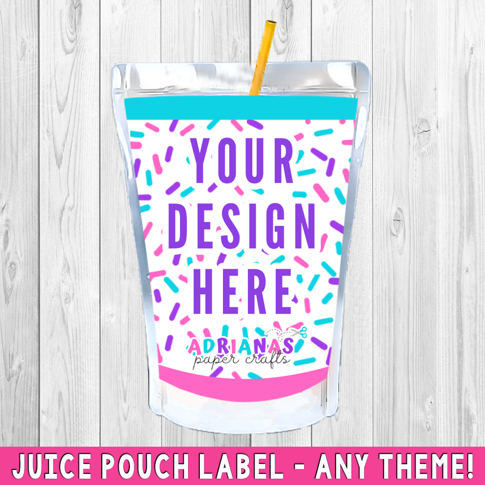 Printable Juice Pouch Labels Design