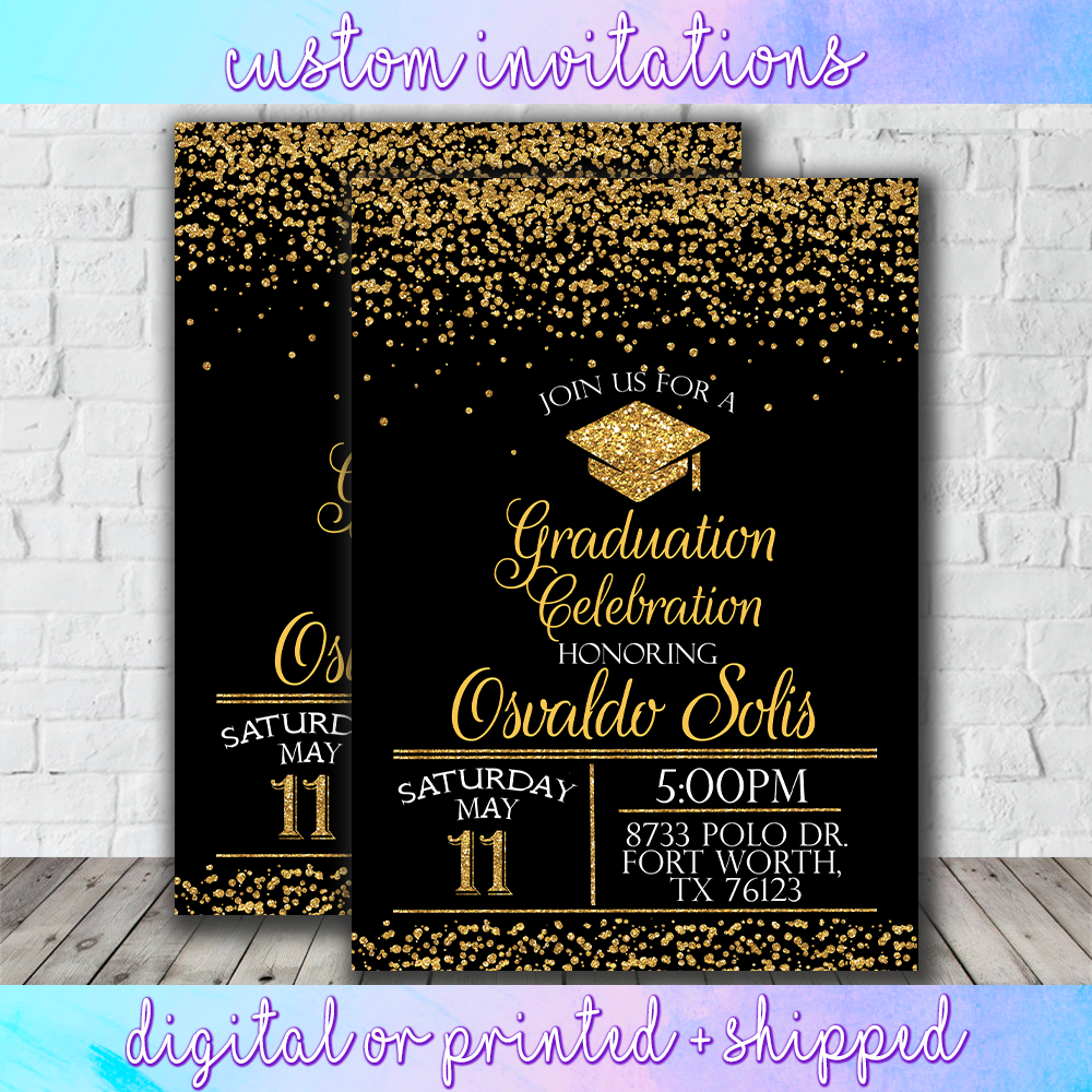 Gold and Black Event Invitation – Adriana's Paper Crafts