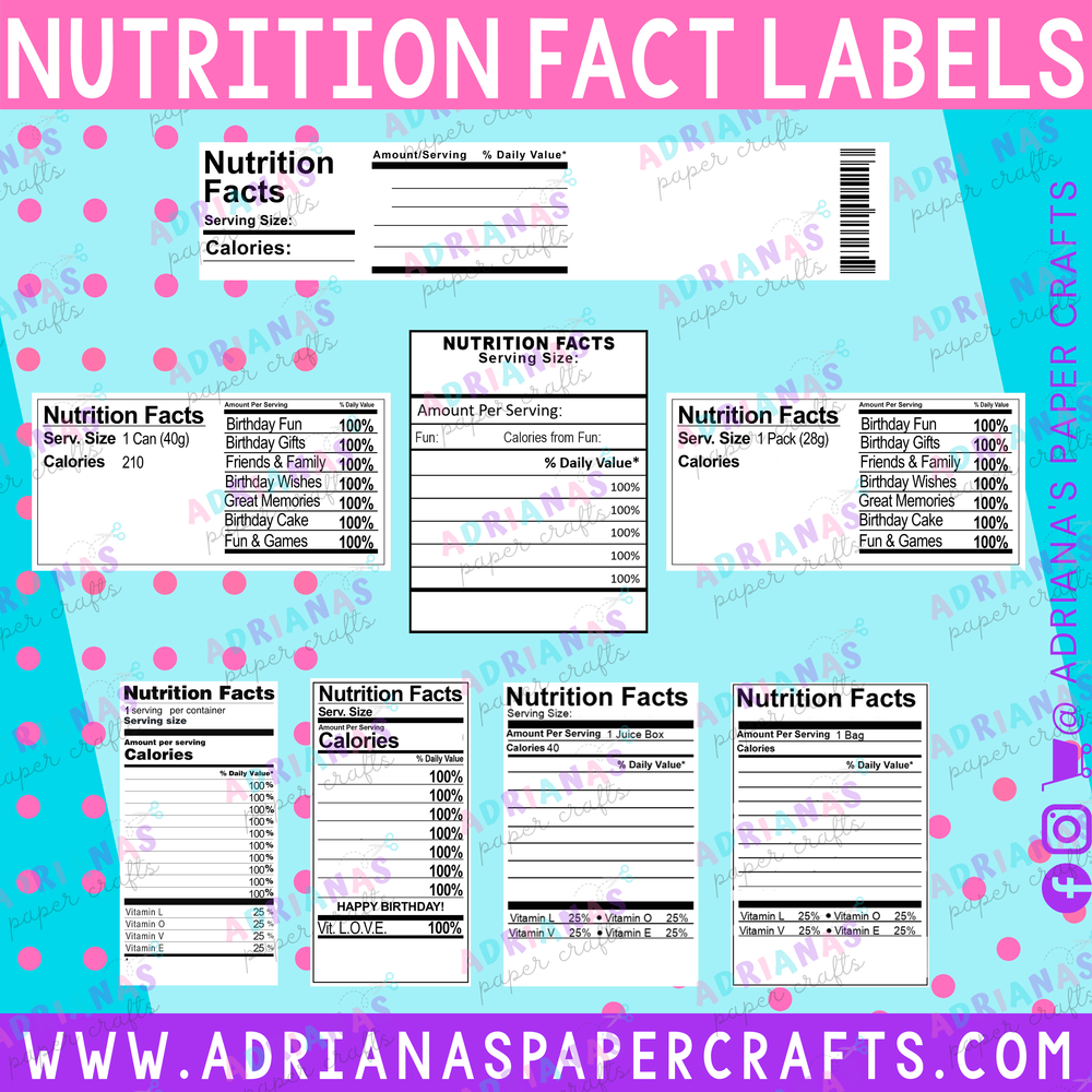 Blank Nutrition Fact Label Clipart